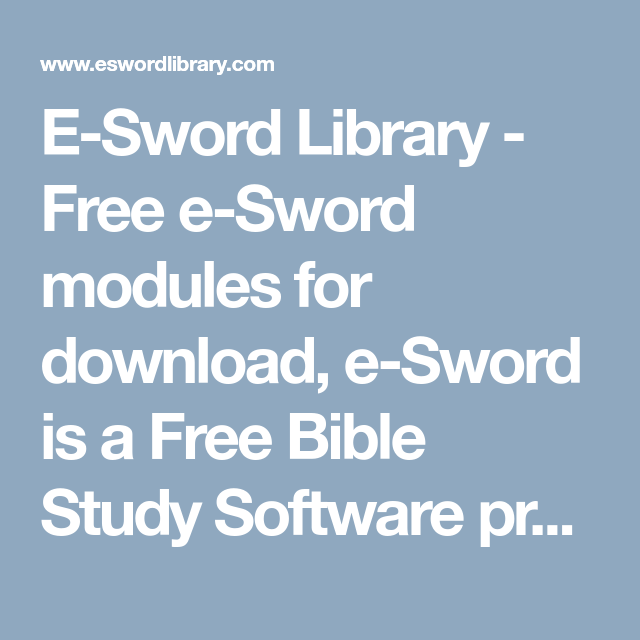 e-sword modules downloads
